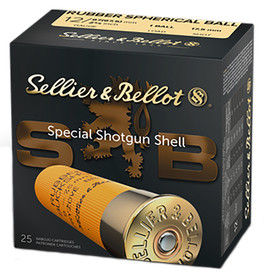 Sellier & Bellot 12 Gauge rubber ball ammunition, 25 rounds.